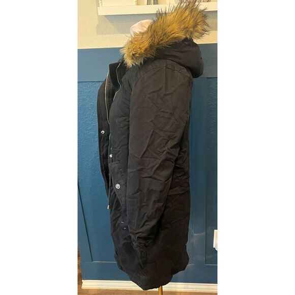 Uoiuxc Women's Hooded Winter Coat Warm Fleeced Lined Parka Long Jackets - Picture 5 of 8